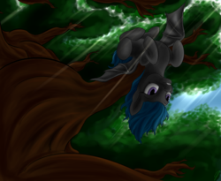 Size: 1024x841 | Tagged: safe, artist:com3tfire, bat pony, pony, solo, tree, tree branch