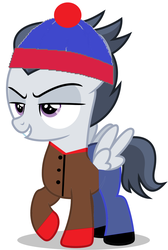 Size: 4746x7074 | Tagged: safe, artist:jawsandgumballfan24, edit, rumble, pegasus, pony, g4, 1000 hours in ms paint, absurd resolution, clothes, coat, colt, cosplay, costume, hat, male, simple background, south park, stan marsh, white background