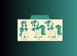 Size: 1485x1080 | Tagged: safe, artist:shooting star, oc, oc only, oc:spring starflower, pony, unicorn, choker, cute, female, freckles, front, mare, missing cutie mark, profile, reference sheet, show accurate, smiling, solo, trans female, transgender, vector
