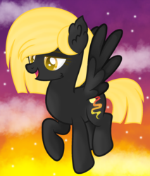 Size: 1500x1760 | Tagged: safe, artist:bloodlover2222, oc, oc only, oc:shimmering dusk, pegasus, pony, female, flying, mare, solo