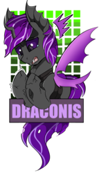 Size: 1780x3108 | Tagged: safe, artist:beardie, oc, oc:draconis, changeling, avengers: infinity war, badge, changeling oc, con badge, crying, disintegration, i don't feel so good, implied death, purple changeling, simple background, text, transparent background