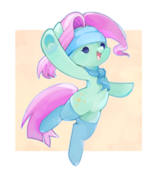 Size: 1500x1700 | Tagged: safe, artist:sibashen, oc, oc only, oc:💚, earth pony, pony, bandana, clothes, cute, female, open mouth, scarf, simple background, socks, solo, transparent background