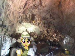 Size: 1024x764 | Tagged: safe, artist:didgereethebrony, daring do, pony, g4, australia, blue mountains, cave, didgeree collection, female, jenolan caves, mlp in australia, sign, solo, stairs, stalactite
