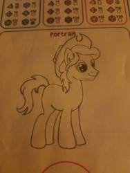 Size: 756x1008 | Tagged: safe, artist:hickory17, oc, oc only, oc:hickory switch, earth pony, pony, my little pony: tails of equestria, hat, male, show accurate, solo, traditional art