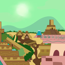 Size: 2500x2500 | Tagged: safe, artist:toon-n-crossover, background, concept art, high res, no pony, pyramid, sun, temple, tenochtitlan