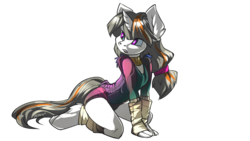 Size: 1920x1080 | Tagged: safe, artist:noben, oc, oc only, oc:all trades, unicorn, anthro, arm warmers, female, leg warmers, looking to the right, simple background, trans female, transgender, transparent background
