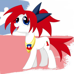 Size: 2000x2000 | Tagged: safe, artist:archooves, oc, oc only, oc:loulou copihue, earth pony, pony, base used, chile, flag, high res, solo