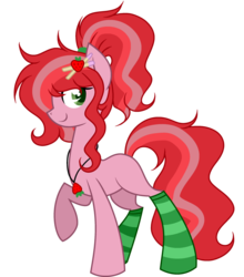 Size: 1024x1163 | Tagged: safe, artist:mintoria, oc, oc only, earth pony, pony, clothes, female, mare, simple background, socks, solo, striped socks, transparent background