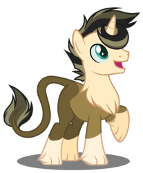 Size: 1041x1257 | Tagged: safe, artist:nightmarye, oc, oc only, hybrid, male, offspring, parent:discord, parent:sunset shimmer, parents:suncord, simple background, solo, transparent background