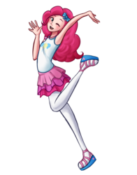 Size: 1800x2300 | Tagged: safe, artist:liny-an, pinkie pie, human, equestria girls, g4, my little pony equestria girls: better together, armpits, colored sketch, cute, diapinkes, female, human coloration, one eye closed, open mouth, simple background, sketch, smiling, solo, transparent background, wink