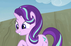 Size: 710x464 | Tagged: safe, screencap, starlight glimmer, pony, unicorn, g4, season 7, to change a changeling, animated, cute, excited, female, glimmerbetes, happy, raised hoof, solo