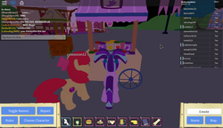 Size: 1280x737 | Tagged: safe, apple bloom, starlight glimmer, g4, bow, censored vulgarity, female, filly, filly starlight glimmer, game screencap, ponytail, roblox, roleplay is magic, video game, younger