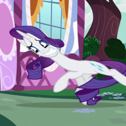Size: 620x620 | Tagged: safe, screencap, rarity, pony, unicorn, g4, party of one, season 1, cropped, faic, female, great moments in animation, mare, ponies are stretchy, smear frame, solo