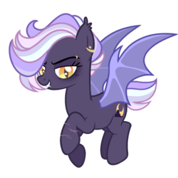 Size: 1500x1500 | Tagged: safe, artist:enifersuch, oc, oc only, oc:sleepwalker, bat pony, pony, female, mare, show accurate, simple background, solo, transparent background