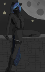 Size: 4320x6880 | Tagged: safe, artist:littlepony115, oc, oc only, oc:solar eclipse, pegasus, anthro, absurd resolution, female, mare, moon, pickaxe, pinup, solo, thief