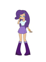 Size: 773x1033 | Tagged: safe, artist:darkengales, artist:icicle-niceicle-1517, color edit, edit, rarity, human, g4, belt, boots, bracelet, clothes, colored, equestria girls outfit, female, humanized, jewelry, shoes, simple background, skirt, solo, white background