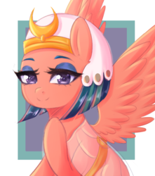 Size: 2786x3145 | Tagged: safe, artist:fluffymaiden, somnambula, pegasus, pony, g4, eyeshadow, female, high res, lidded eyes, looking at you, makeup, mare, smiling, solo