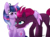 Size: 1630x1220 | Tagged: safe, artist:lazycloud, tempest shadow, twilight sparkle, alicorn, pony, g4, female, hug, lesbian, ship:tempestlight, shipping, simple background, transparent background, twilight sparkle (alicorn), winghug