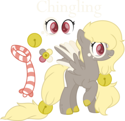 Size: 7026x6817 | Tagged: safe, artist:babyroxasman, oc, oc only, oc:chingling, pony, absurd resolution, bell, clothes, reference sheet, scarf, simple background, solo, transparent background, vector