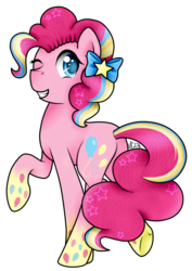 Size: 602x850 | Tagged: safe, artist:cinnamonaurora, pinkie pie, earth pony, pony, g4, female, mare, rainbow power, simple background, solo, transparent background