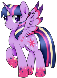 Size: 739x1000 | Tagged: safe, artist:cinnamonaurora, twilight sparkle, alicorn, pony, g4, female, looking at you, mare, rainbow power, simple background, solo, transparent background, twilight sparkle (alicorn)