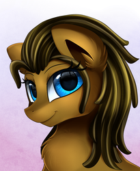 Size: 1446x1764 | Tagged: safe, artist:pridark, oc, oc only, earth pony, pony, bust, chest fluff, commission, portrait, smiling, solo