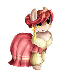 Size: 2850x2850 | Tagged: safe, artist:pridark, oc, oc only, oc:solange, earth pony, pony, clothes, dress, female, high res, open mouth, simple background, solo, transparent background, ych result