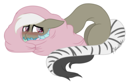 Size: 1956x1276 | Tagged: safe, artist:ipandacakes, oc, oc only, oc:kerfuffle, draconequus, hybrid, blanket, interspecies offspring, male, offspring, parent:discord, parent:princess celestia, parents:dislestia, simple background, solo, transparent background