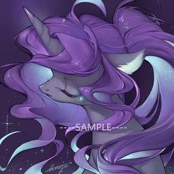 Size: 780x780 | Tagged: safe, artist:ciciya, oc, oc only, pony, unicorn, eyes closed, female, gradient mane, mare, solo