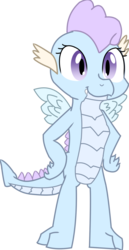 Size: 885x1716 | Tagged: safe, artist:agirl3003, artist:chiptunebrony, oc, oc only, oc:krystal the dragon, dragon, dragoness, female, growth spurt, implied adoption, revamp, simple background, smiling, solo, style emulation, transparent background