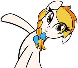 Size: 1228x1071 | Tagged: safe, artist:furrgroup, peach melba, earth pony, pony, background pony, braid, cute, female, simple background, solo, tumblr, white background
