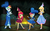 Size: 2258x1409 | Tagged: safe, artist:invisibleink, apple bloom, applejack, rainbow dash, scootaloo, equestria girls, for whom the sweetie belle toils, g4, look before you sleep, bonfire, campfire, camping, clearing, clothes, commission, costume, dress, fire, freckles, froufrou glittery lacy outfit, happy, hat, having fun, hennin, jewelry, legs, looking at each other, necklace, open mouth, princess, princess apple bloom, princess applejack, puffy sleeves, smiling, smiling at each other, tree, william shakespeare