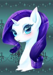 Size: 2150x3036 | Tagged: safe, artist:ij, rarity, pony, unicorn, g4, blushing, bust, female, high res, looking at you, mare, portrait, solo