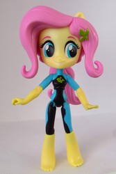 Size: 1172x1755 | Tagged: safe, artist:whatthehell!?, fluttershy, equestria girls, g4, my little pony equestria girls: better together, barefoot, beach, clothes, doll, equestria girls minis, feet, fluttershy's wetsuit, irl, photo, ponied up, wetsuit