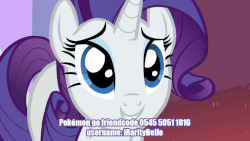 Size: 768x432 | Tagged: safe, edit, edited screencap, screencap, rarity, pony, unicorn, g4, rarity investigates, animated, blinking, cute, eye shimmer, female, grin, lidded eyes, looking at you, looking up, looking up at you, mare, op is attempting friendship, pokémon, pokémon go, puppy dog eyes, raribetes, smiling, solo, squee