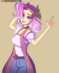Size: 700x876 | Tagged: safe, artist:s-i-ren, vignette valencia, equestria girls, equestria girls specials, g4, my little pony equestria girls: better together, my little pony equestria girls: rollercoaster of friendship, clothes, female, looking at you, shorts, solo