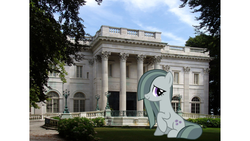 Size: 960x540 | Tagged: safe, marble pie, earth pony, pony, g4, female, irl, mansion, mare, newport, photo, ponies in real life, rhode island