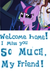 Size: 742x1050 | Tagged: safe, artist:horsesplease, gameloft, twilight sparkle, alicorn, pony, castle sweet castle, g4, my little pony: friendship is magic, bronybait, caption, crying, expand dong, exploitable meme, female, good end, happy, image macro, meme, reunion, solo, story included, tears of joy, twilight sparkle (alicorn)