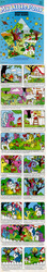 Size: 648x3643 | Tagged: safe, official comic, amethyst star, baby bouncy, baby quackers, dancing butterflies, gingerbread, majesty, milky way, sparkler, spike (g1), dragon, earth pony, goblin, pegasus, pony, unicorn, comic:my little pony (g1), g1, official, baby, baby dragon, callback, candy, comic, female, filly, food, golden star, ladder, lollipop, magnanimous, male, mare, midsummer, midsummer eve, midsummer star, midsummer star magic, reformed villain, shiny star, star cottage, star lantern, star stealer, stardust cottage, summer