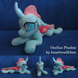 Size: 3000x3000 | Tagged: safe, artist:haselwoelfchen, ocellus, changedling, changeling, g4, female, high res, irl, photo, plushie, prone, solo