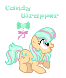 Size: 585x694 | Tagged: safe, artist:hazardous-andy, oc, oc only, oc:candy wrapper, earth pony, pony, base used, female, filly, magical lesbian spawn, offspring, parent:bon bon, parent:lyra heartstrings, parents:lyrabon, simple background, solo, transparent background