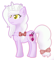 Size: 600x668 | Tagged: safe, artist:t-aroutachiikun, oc, oc only, oc:honey love, pony, unicorn, colored horn, colored pupils, female, horn, horns, mare, simple background, solo, transparent background, watermark