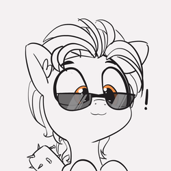 Size: 1500x1500 | Tagged: safe, artist:pabbley, pony, 30 minute art challenge, partial color, solo, steve harrington, stranger things, sunglasses