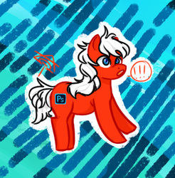 Size: 318x323 | Tagged: safe, artist:caiterpillart, oc, oc only, earth pony, pony, abstract background, logo, photoshop, solo