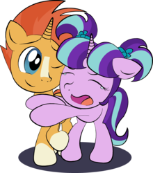 Size: 2496x2831 | Tagged: safe, artist:raftclan, starlight glimmer, sunburst, pony, unicorn, g4, colt, crying, female, filly, filly starlight glimmer, foal, high res, male, pigtails, simple background, transparent background, younger