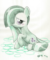 Size: 3820x4640 | Tagged: safe, artist:michiito, marble pie, earth pony, pony, g4, cute, female, mare, simple background, solo, traditional art