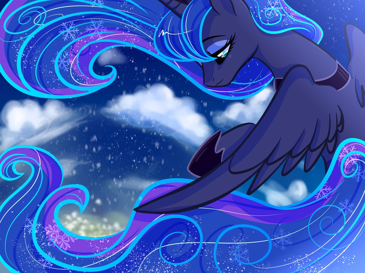 Safe Artist Oofycolorful Princess Luna Alicorn Pony G Cloud Female High Res