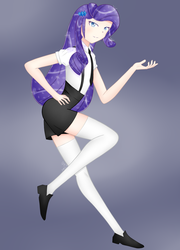 Size: 1600x2222 | Tagged: safe, artist:zoxriver503, rarity, human, g4, clothes, female, houseki no kuni, humanized, land of the lustrous, socks, solo, thigh highs