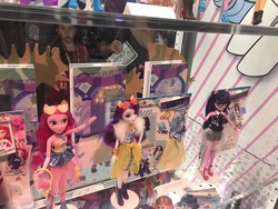 Size: 1600x1200 | Tagged: safe, pinkie pie, rarity, twilight sparkle, equestria girls, g4, clothes, convention, doll, glasses, irl, photo, ponied up, san diego comic con, sdcc 2018, toy
