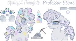Size: 1023x556 | Tagged: safe, artist:babyroxasman, oc, oc only, oc:opalized thoughts, pony, cutie mark, glasses, reference sheet, show accurate, simple background, solo, transparent background, vector